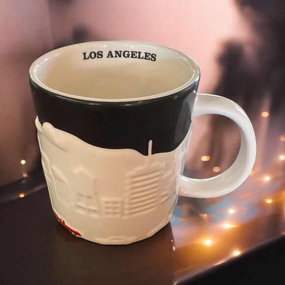 Starbucks Los Angeles 3D Skyline Relief Collectors Coffee Mug Cup 2012 EUC - Picture 1 of 8